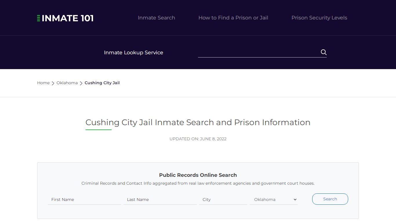 Cushing City Jail Inmate Search, Visitation, Phone no ...